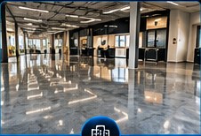 Polished commercial epoxy flooring